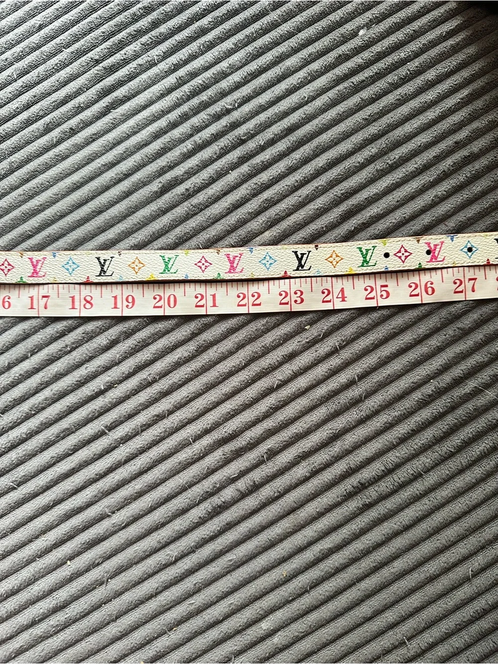 Authentic Louis Vuitton x Murakami Multicolor Monogram Belt Gold-Tone Buckle